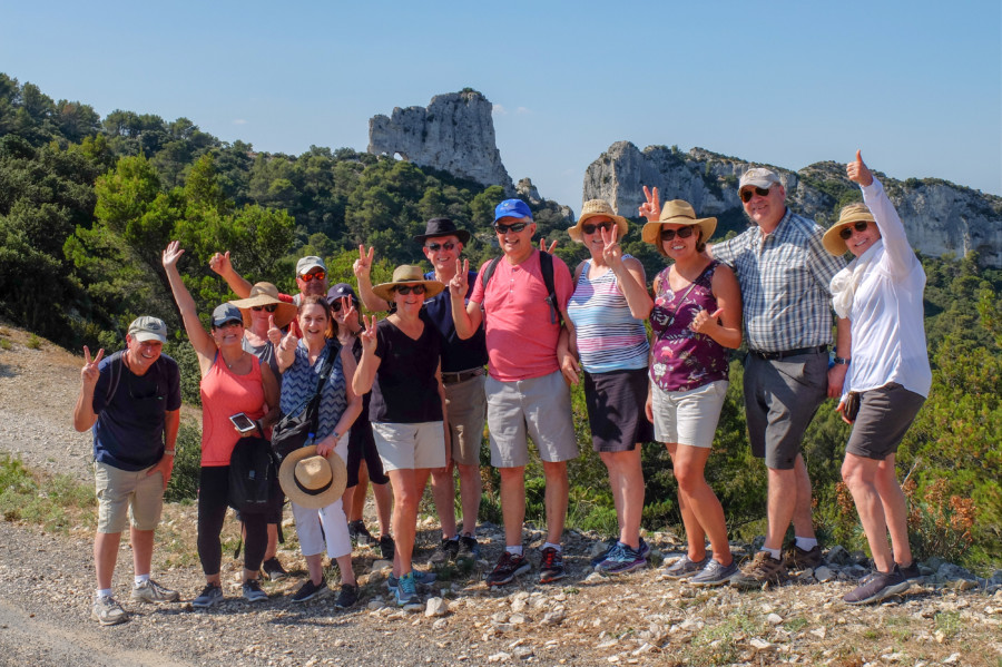 Happy people posing and waving, Provence tour prices & inclusions