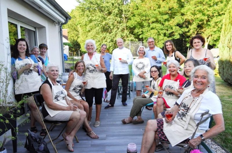 Cooking at home with French friends Christophe and Angelique in Loire Valley France.