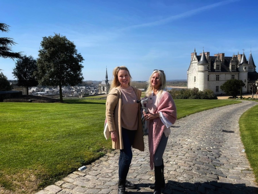 Christy and her tour quest posing in front of the beautiful castle in Loire Valley! Page - 2024 Loire Valley Tour dates