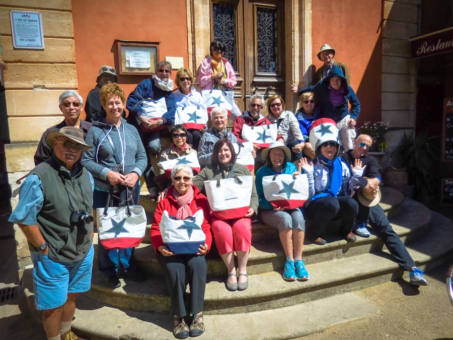 provence tour guests with OTBP gifts