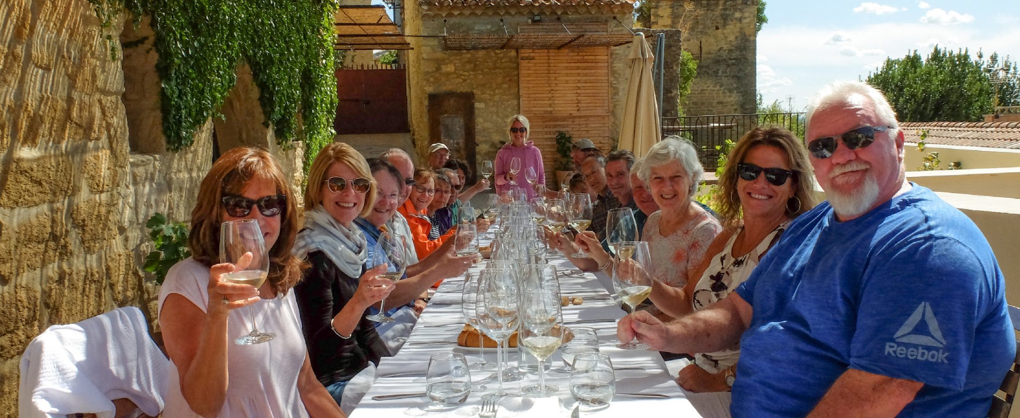 Christy Destremau enjoying lovely lunch with her guests