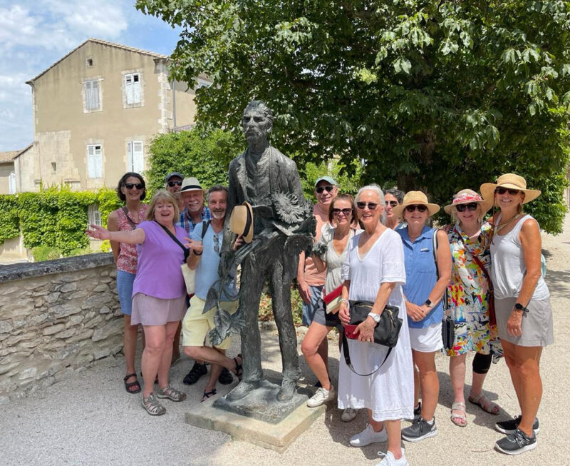 Happy guests learning about Van Gogh in Provence