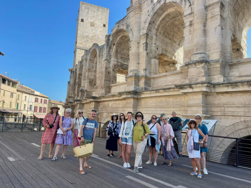 Provence Tour guests enjoying a guided tour of Arles