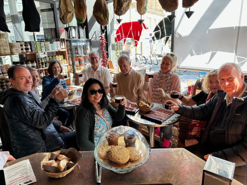 Bordeaux tour guests during foodie and history tour of Bordeaux.