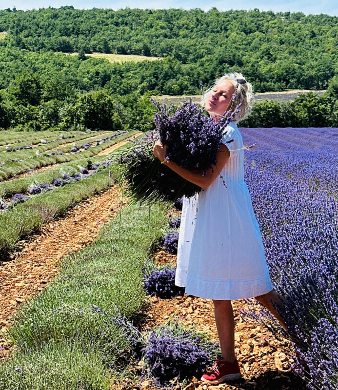 Christy Destremau in the lavender fields of Provence France