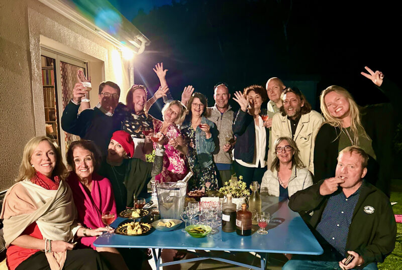 Loire Valley tour guests having fun during cooking class at home with French friends