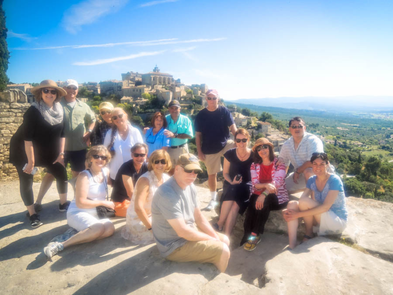 Tour guests in Gordes during our Provence tour
