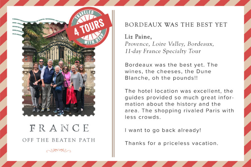 Liz Paine Bordeaux Tour review after 4 tours with France Off the Beaten Path.