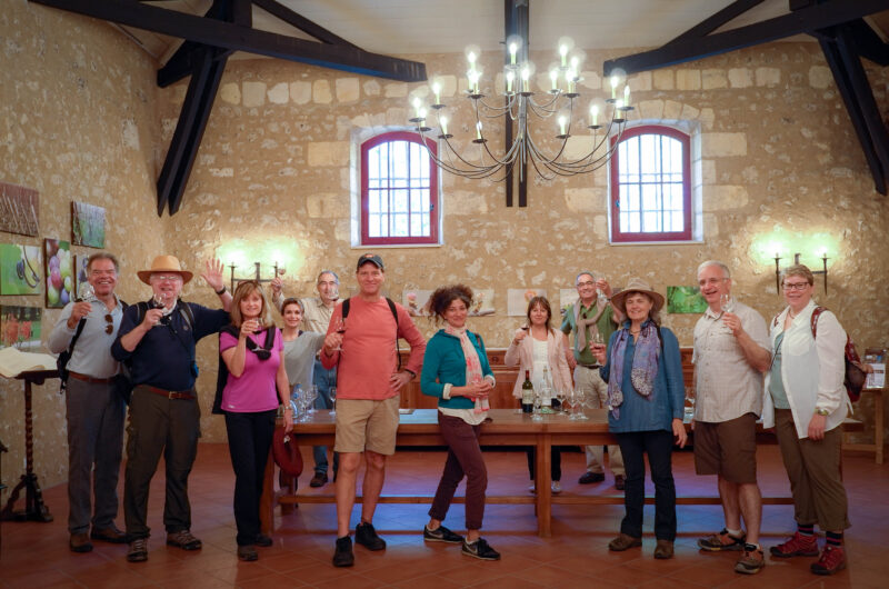 Behind the scenes with France Off the Beaten Path tour guests in Bordeaux wine country