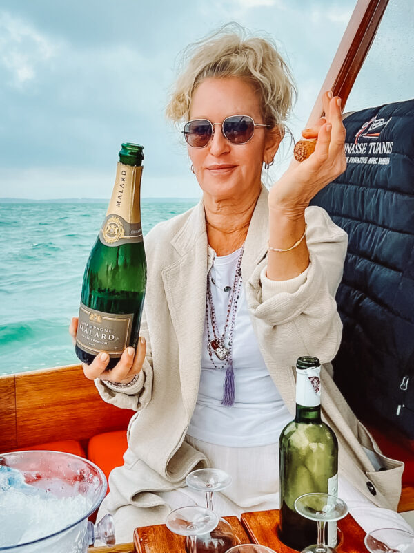 Founder Christy Destremau touring with guests in Bordeaux, France.