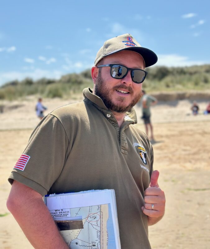 Flo guiding guests during our France Off the Beaten Path Normandy Tour.