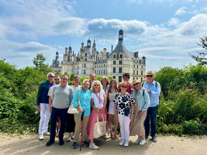 Guests touring Chambord castle during France Off the Beaten Path Loire Valley tour.