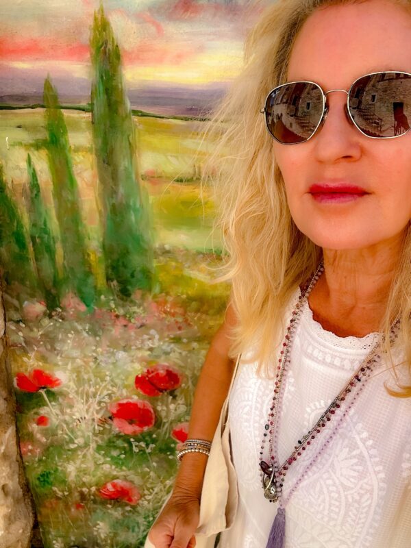 Founder Christy Destremau touring with guests in Provence, France.