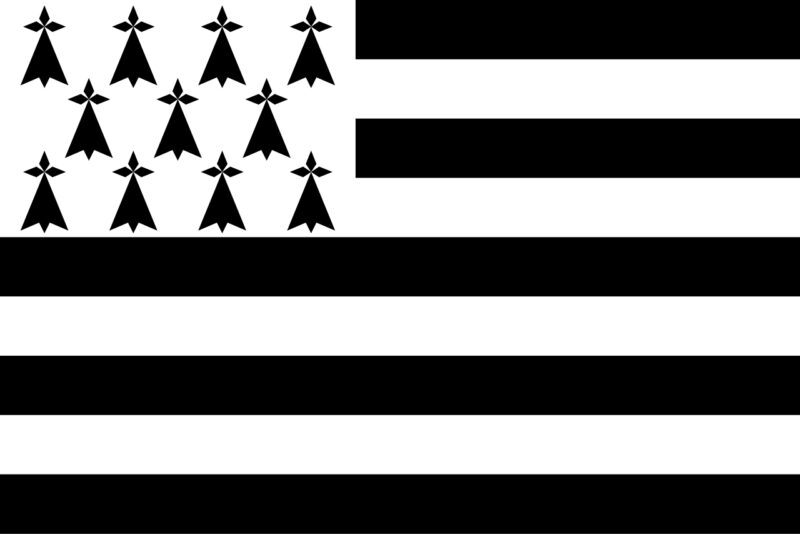 the regional flag of Brittany, France.