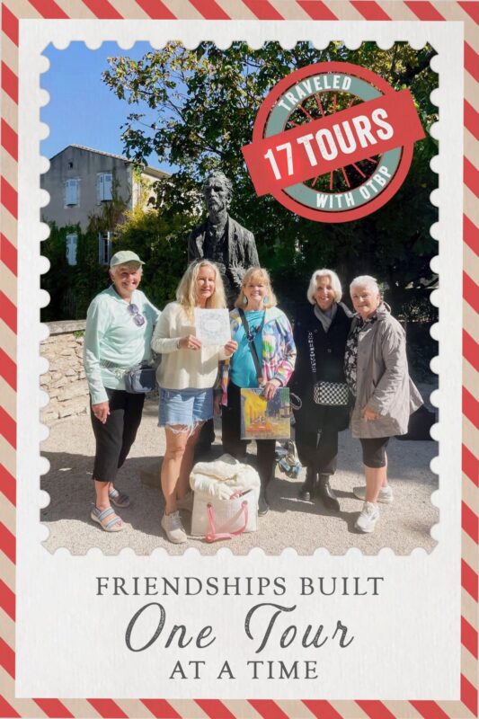 Founder & owner Christy Destremau with Linda, Peggy, Jacquie and Carolyn who have collectively been on 17 France Off the Beaten Path Tours.