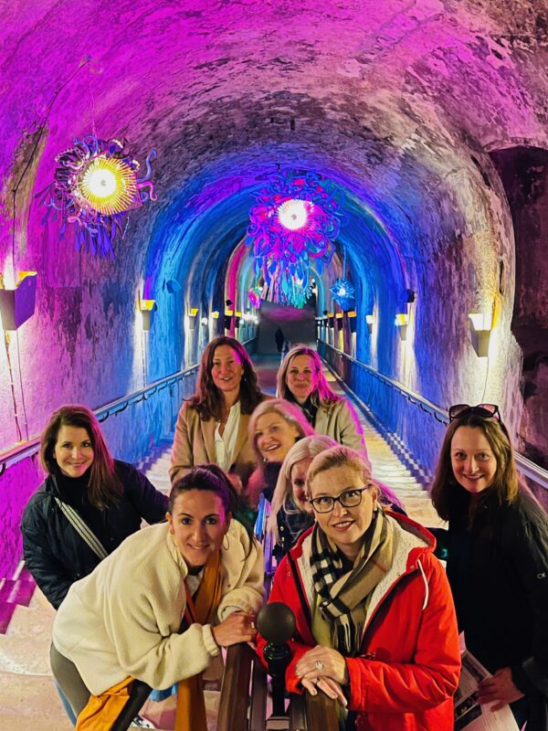Champagne tour guests during one of our Champagne house tours