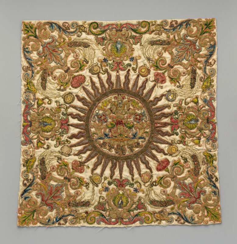 French chalice veil made with silk and metal threads (1500s)