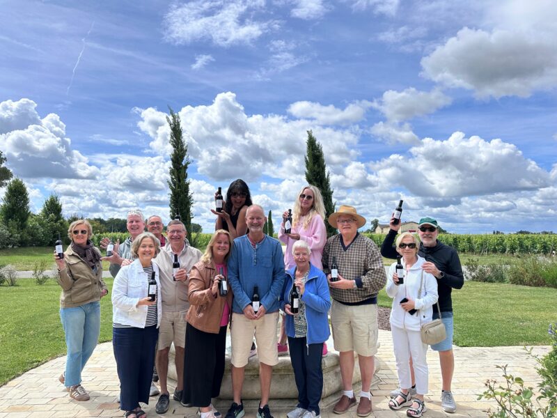 Bordeaux tour guests during Blending workshop on France Off the Beaten Path Tours Bordeaux, Arcachon, Saint Emilion Tour