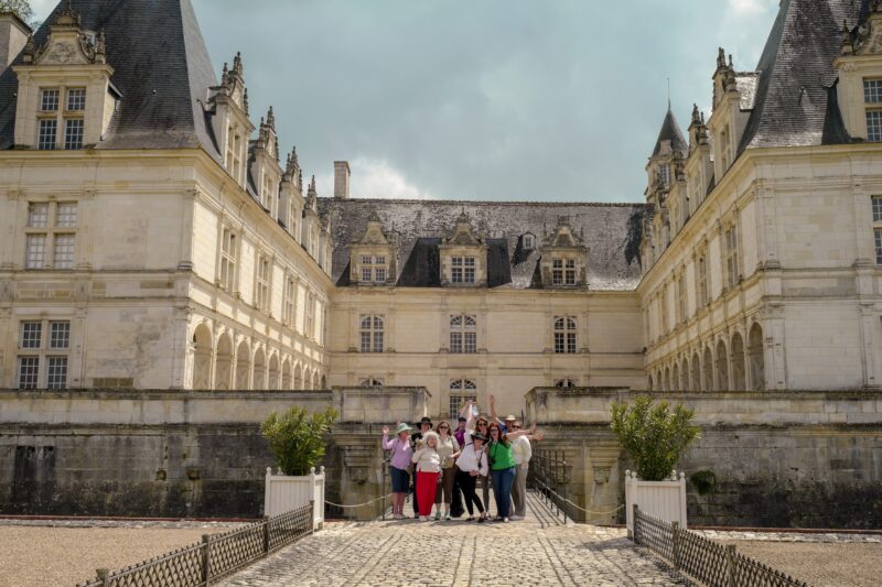 Tour guests visiting Villandry castle and gardens during France Off the Beaten Path Loire Valley Tour.
