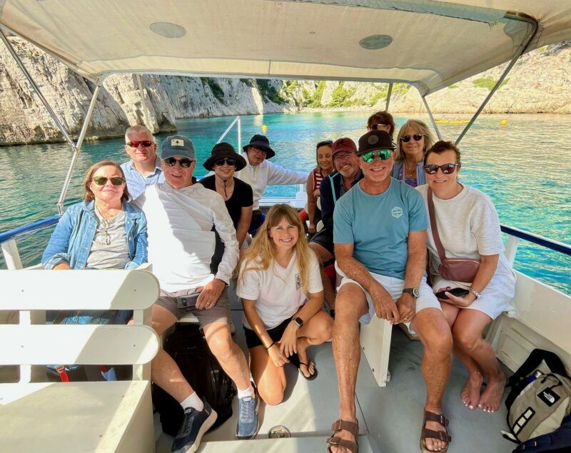 guests during our Calanques cruise with our team marine biologist during our Provence tour.
